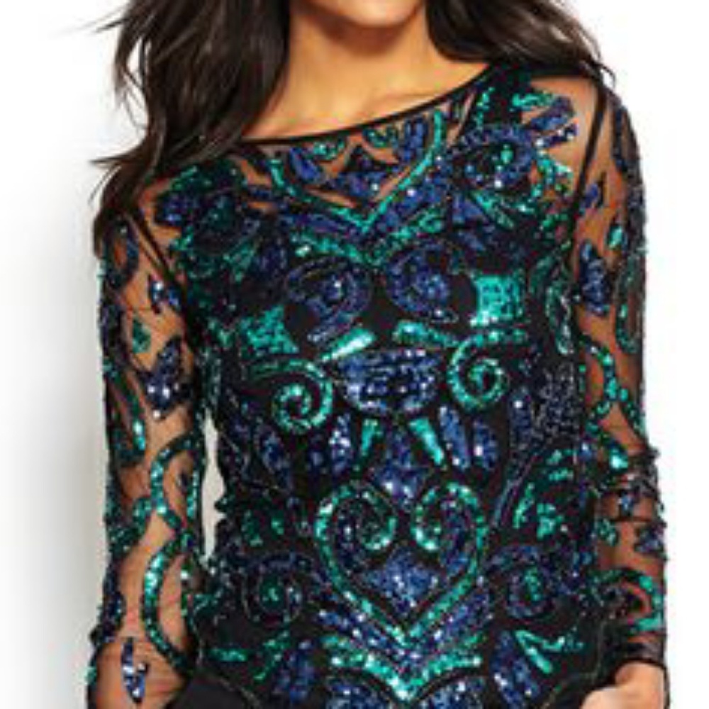 HAND STITCH SEQUINS BLOUSE